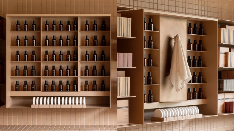 Aesop台北信義誠品店的「藏香櫃」。 Aesop台北信義誠品店的「藏香櫃」。