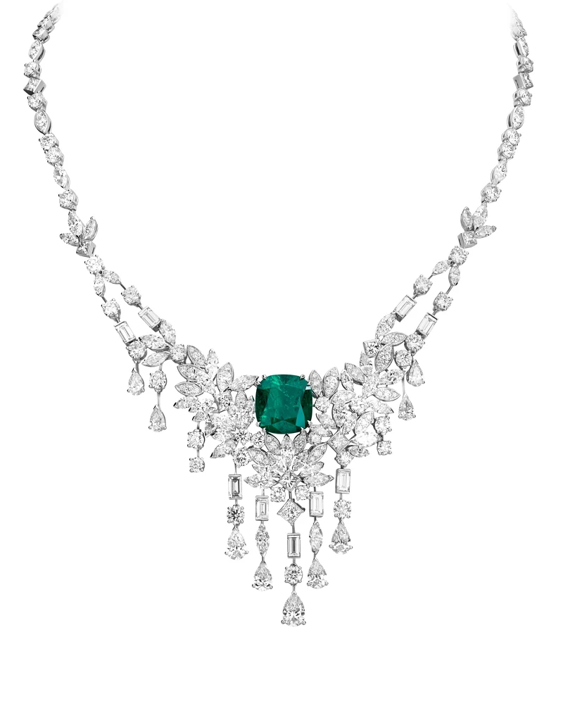 PIAGET Sunlight Journey系列哥倫比亞祖母綠高級珠寶鑽石項鍊，價格店洽