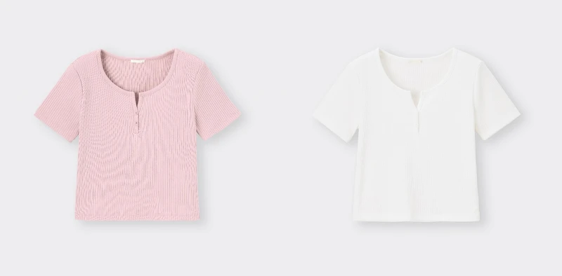 鑰匙領迷你T恤(粉)NT390、鑰匙領迷你T恤(白色)NT390,ALL BY GU。 鑰匙領迷你T恤(粉)NT390、鑰匙領迷你T恤(白色)NT390,ALL BY GU。