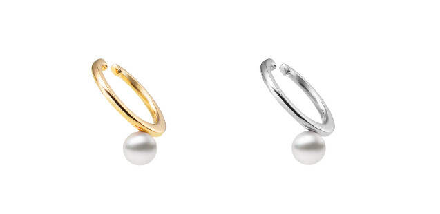 MIKIMOTO粉紅金珍珠耳骨夾18K黃金款,參考價格NT$17,000、MIKIMOTO粉紅金珍珠耳骨夾18K白金款,參考價格NT$22,000。 MIKIMOTO粉紅金珍珠耳骨夾18K黃金款,參考價格NT$17,000、MIKIMOTO粉紅金珍珠耳骨夾18K白金款,參考價格NT$22,000。