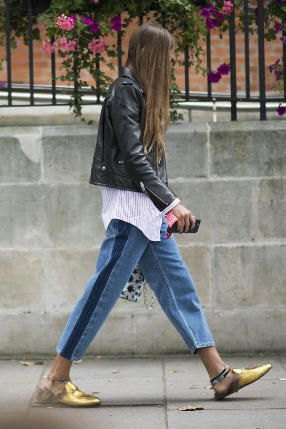 飛行皮夾克 X 邊條長褲 飛行皮夾克 X 邊條長褲