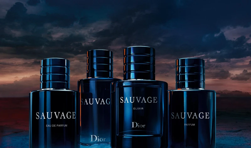 左至右：迪奧曠野之心香氛、迪奧曠野之心淡香水、迪奧曠野之心淬鍊香精、迪奧曠野之心香精