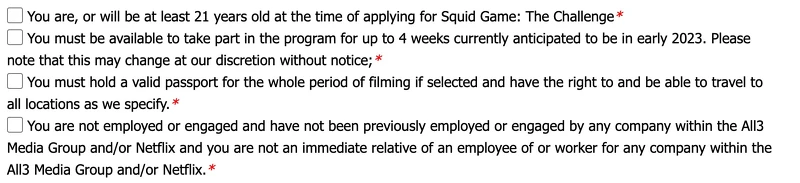 《魷魚遊戲》報名條件須知