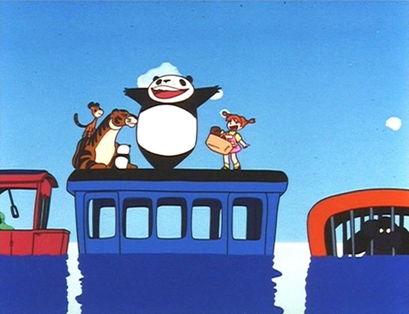 《熊貓家族：雨中的馬戲團》火車的畫面，與《神隱少女》海上列車的概念高度相似