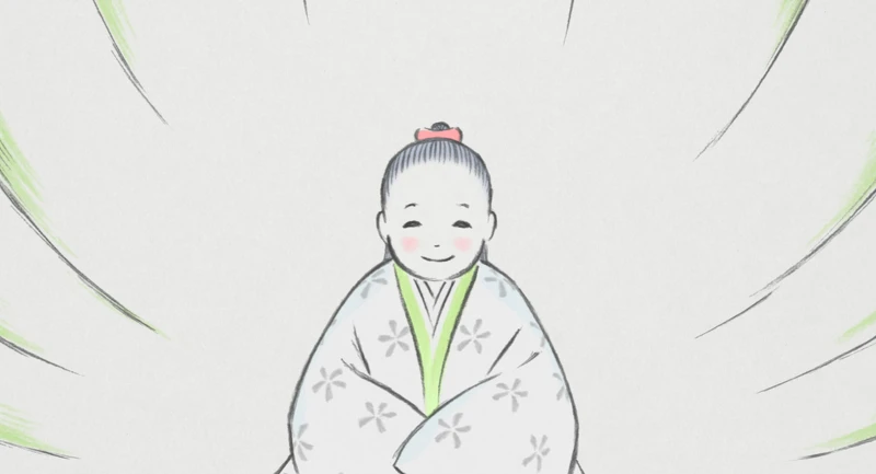 《輝耀姬物語》小小的女嬰藏在竹筍內瞬間盛開的花朵 《輝耀姬物語》小小的女嬰藏在竹筍內瞬間盛開的花朵