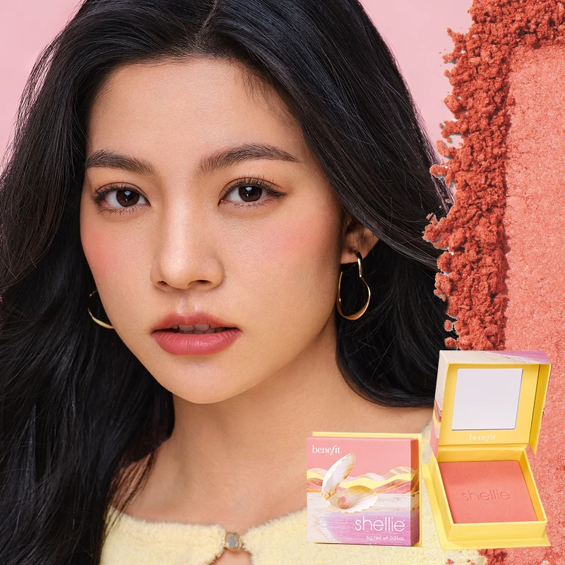 benefit夢遊仙境蜜粉盒-粉紅珠貝。