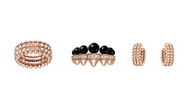 CLASH DE CARTIER玫瑰金戒指、CLASH DE CARTIER縞瑪瑙戒指、CLASH DE CARTIER玫瑰金耳環。 CLASH DE CARTIER玫瑰金戒指、CLASH DE CARTIER縞瑪瑙戒指、CLASH DE CARTIER玫瑰金耳環。