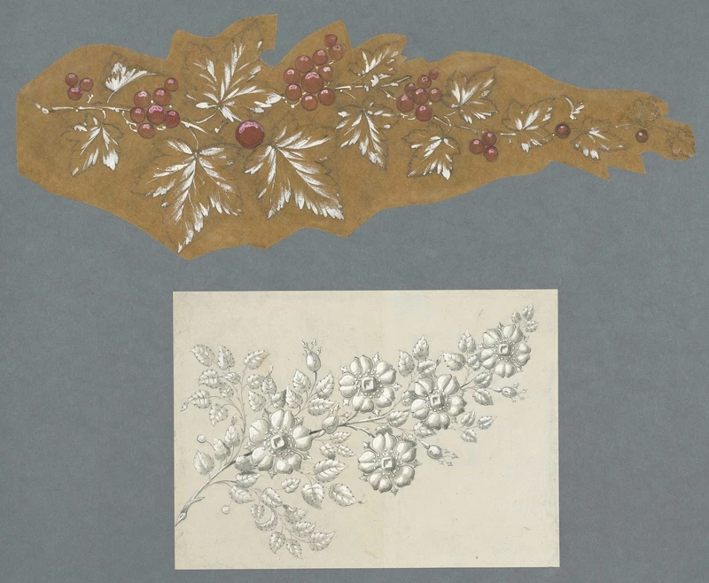 Joseph Chaumet_綴以紅醋栗的束胸上衣的設計圖 Joseph Chaumet_綴以紅醋栗的束胸上衣的設計圖
