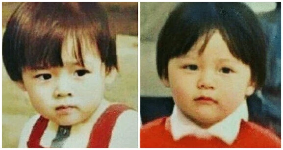 左邊為孫藝珍小時候,右邊為玄彬小時候。 左邊為孫藝珍小時候,右邊為玄彬小時候。
