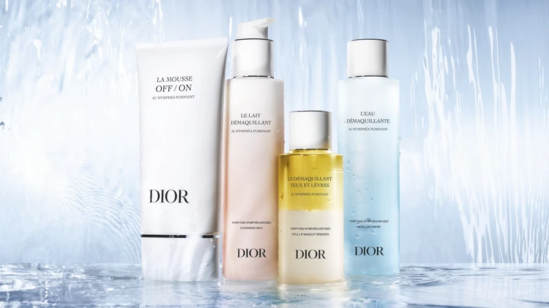 DIOR迪奧極淨舒緩潔顏系列產品情境圖。