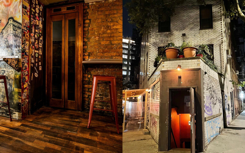 左為位於 East Village 的知名地下酒吧PDT(Please Don't Tell),右為位於 West Village 的Little Branch,大門入口低調都是地下酒吧的特色之一。 左為位於 East Village 的知名地下酒吧PDT(Please Don't Tell),右為位於 West Village 的Little Branch,大門入口低調都是地下酒吧的特色之一。