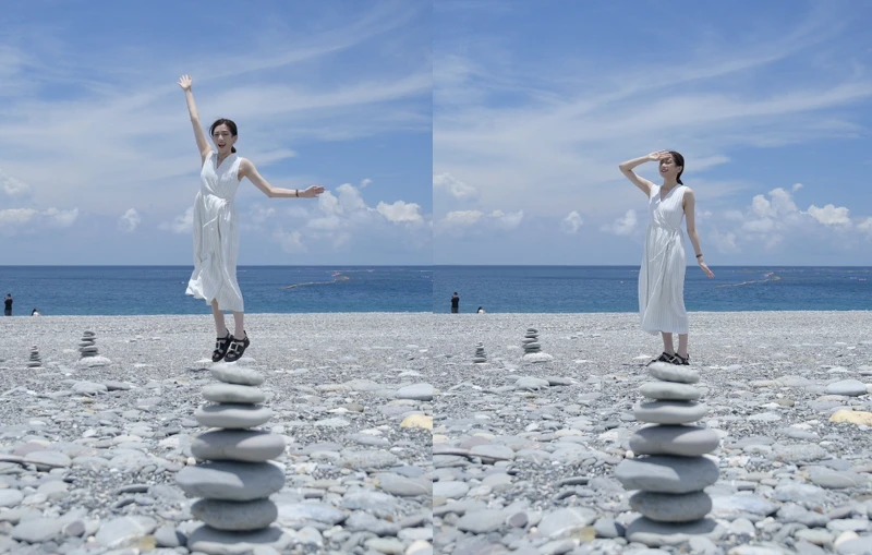 逸歡跟昊翔在七星潭疊石簡直疊到欲罷不能,大家到這都可以跟他們一樣盡情發揮創意來場可可愛愛的尬自拍大賽! 逸歡跟昊翔在七星潭疊石簡直疊到欲罷不能,大家到這都可以跟他們一樣盡情發揮創意來場可可愛愛的尬自拍大賽!