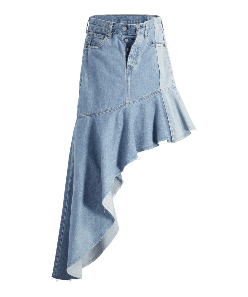 多層次撞色丹寧魚尾裙,NT$9,800