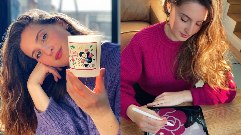 La Belle Mèche與藝術家Agathe Sorlet攜手合作，限量推出2022年七夕情人節一吻傾心香氛蠟燭(Photo/10/10 HOPE)。