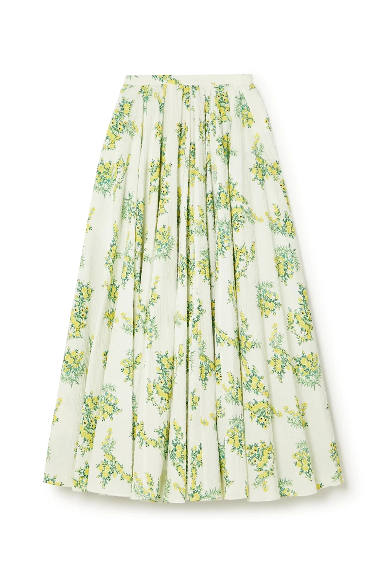 EMILIA WICKSTEAD 綠色印花長裙，價格店洽。