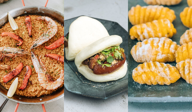 二十道菜色包括了經典焦糖控肉、西班牙海鮮飯、義大利麵餃、 義式起司莓果塔、夏威夷海鮮蓋飯等等。