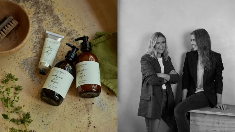 英國Plum & Ashby創辦人Vicky White和Freya Nicholson，以及洗沐系列情境。