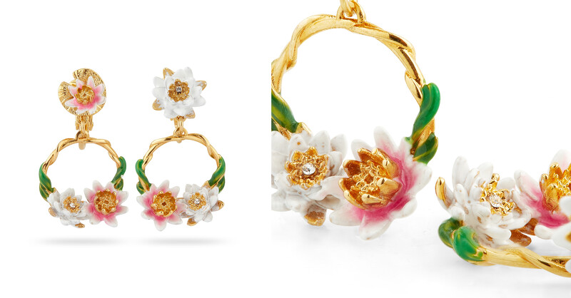 Les N&eacute;r&eacute;ides水上花園系列耳環，建議售價新台幣6,400元。