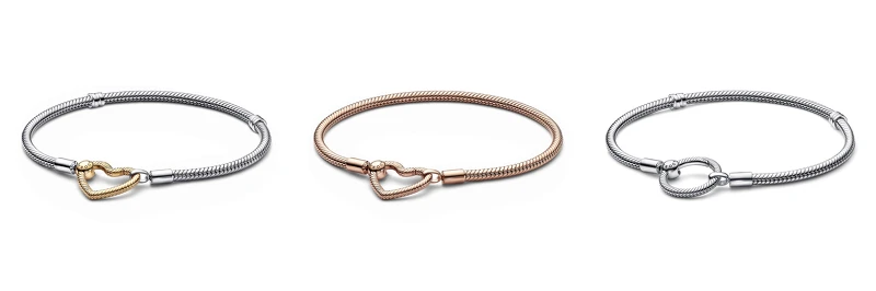 Pandora Moments心形釦蛇鏈、Pandora Moments O形釦蛇鏈,各NT3,980 Pandora Moments心形釦蛇鏈、Pandora Moments O形釦蛇鏈,各NT3,980