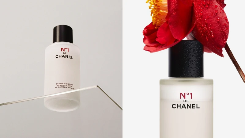 香奈兒1號紅色山茶花活能修護露情境圖。 香奈兒1號紅色山茶花活能修護露情境圖。