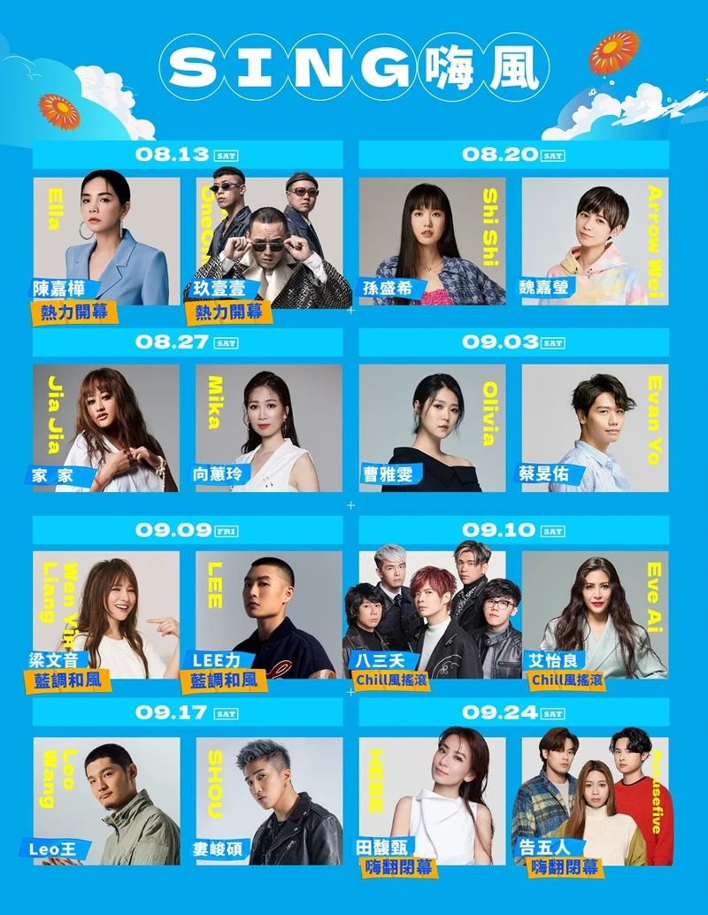 2022澎湖追風音樂節演出卡司與日期表