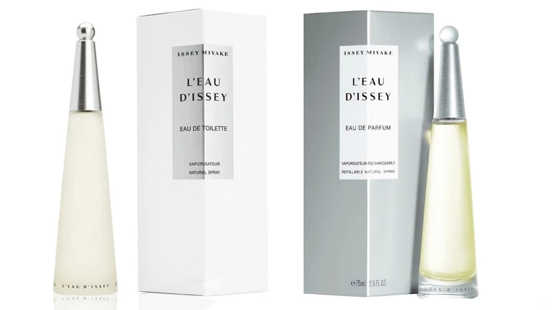 三宅一生Issey Miyake一生之水淡香水、(右)一生之水淡香精。