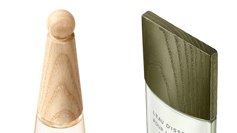 三宅一生ISSEY MIYAKE一生之水2022年木蘭女香&雪松男香木質瓶蓋。