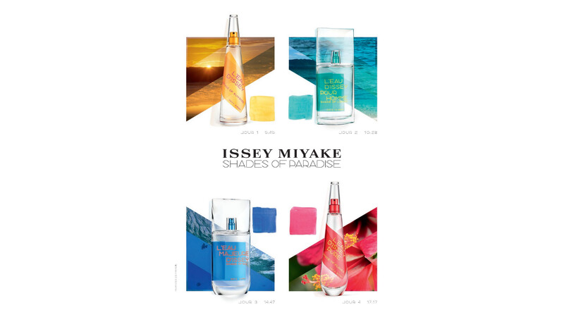 三宅一生ISSEY MIYAKE一生之水2019夏限定繽紛天堂形象圖。