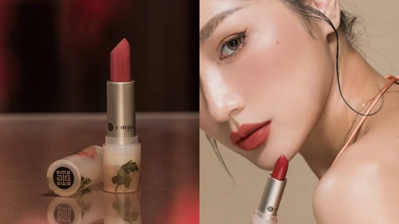 FreshO2 X珍藏故宮郎世寧系列春院牡丹唇脂膏#罌粟緋紅。 FreshO2 X珍藏故宮郎世寧系列春院牡丹唇脂膏#罌粟緋紅。