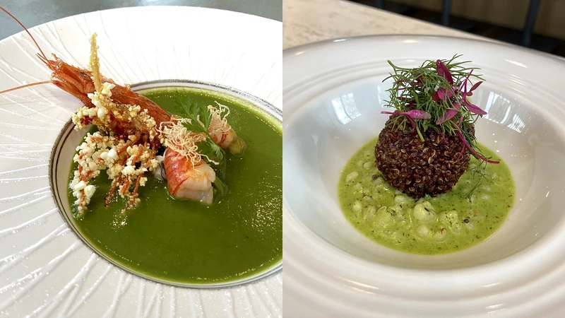 海蝦角瓜濃湯、薏仁燉飯 海蝦角瓜濃湯、薏仁燉飯