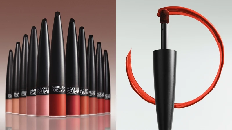 MAKE UP FOR EVER藝術大師愛神特霧唇釉,首創無痕斜角智慧刷頭。 MAKE UP FOR EVER藝術大師愛神特霧唇釉,首創無痕斜角智慧刷頭。