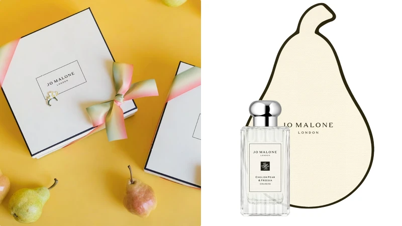 Jo Malone London 2020英國梨與小蒼蘭上市10週年年度限定系列限量威廉梨子盒包裝。