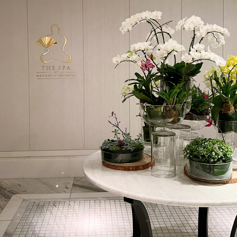 台北文華東方酒店The Spa入口。 台北文華東方酒店The Spa入口。