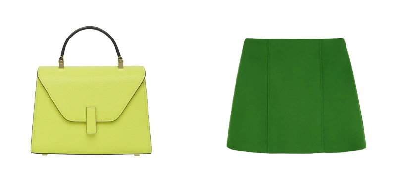 VALEXTRA Iside micro手提包,薦價NT90,980;MAX_Co.祖母綠A-line迷你裙,推薦價NT10,300。 VALEXTRA Iside micro手提包,薦價NT90,980;MAX_Co.祖母綠A-line迷你裙,推薦價NT10,300。