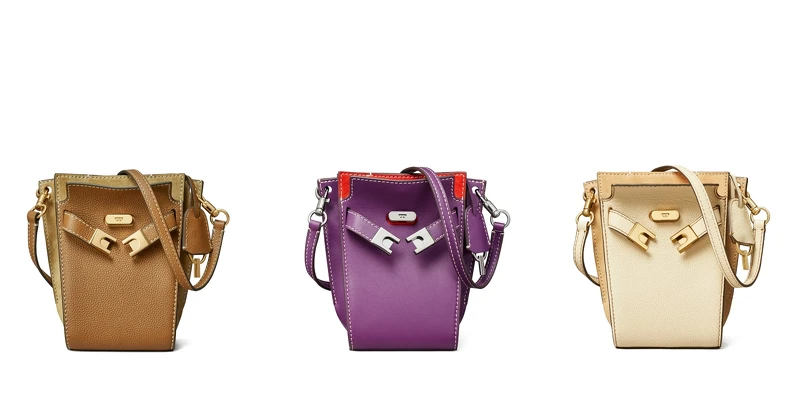 Tory Burch 虎眼棕 /水晶紫/新月白 Lee 系列迷你水桶包 各NTD 32,900 Tory Burch 虎眼棕 /水晶紫/新月白 Lee 系列迷你水桶包 各NTD 32,900