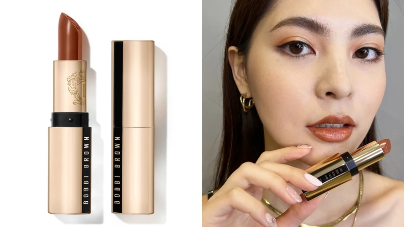 Bobbi Brown金緻緞光唇膏#BOUTIQUE BROWN琥珀咖啡實擦試色。 Bobbi Brown金緻緞光唇膏#BOUTIQUE BROWN琥珀咖啡實擦試色。