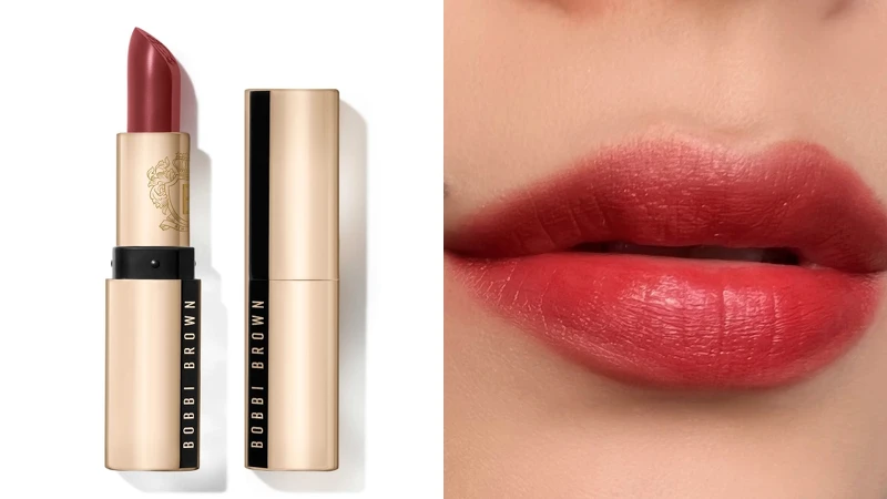 Bobbi Brown金緻緞光唇膏#RUBY赤茶紅棕實擦試色。 Bobbi Brown金緻緞光唇膏#RUBY赤茶紅棕實擦試色。
