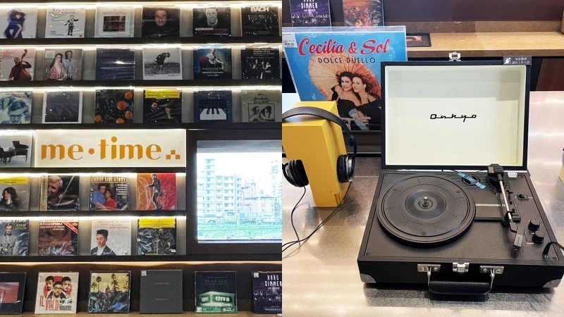 誠品土城清福店內黑膠牆&唱盤撥放器 誠品土城清福店內黑膠牆&唱盤撥放器