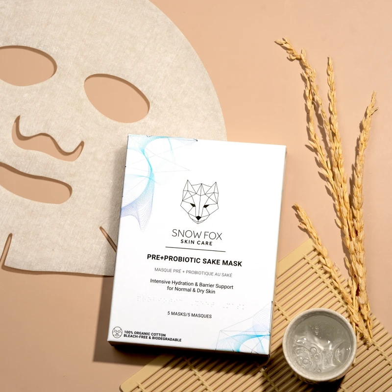Snow Fox日本清酒益生菌面膜形象圖。 Snow Fox日本清酒益生菌面膜形象圖。
