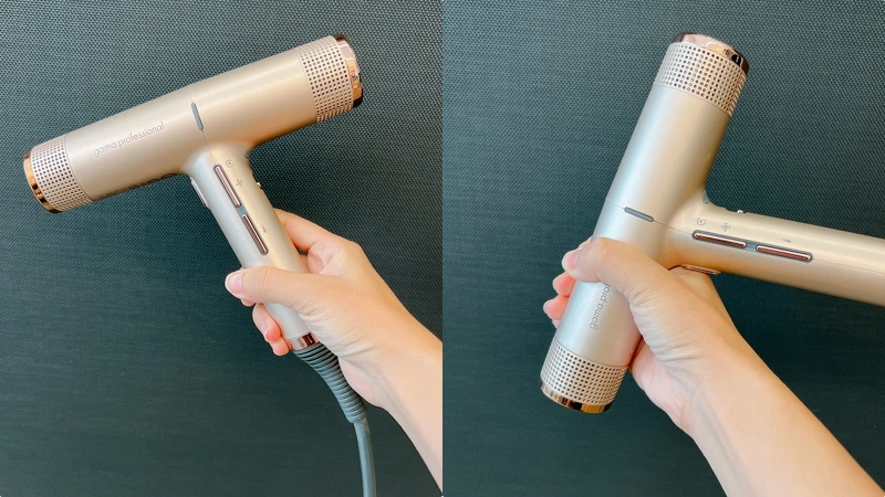 GAMA iQ Perfetto高效專業智能吹風機握法多元。 GAMA iQ Perfetto高效專業智能吹風機握法多元。