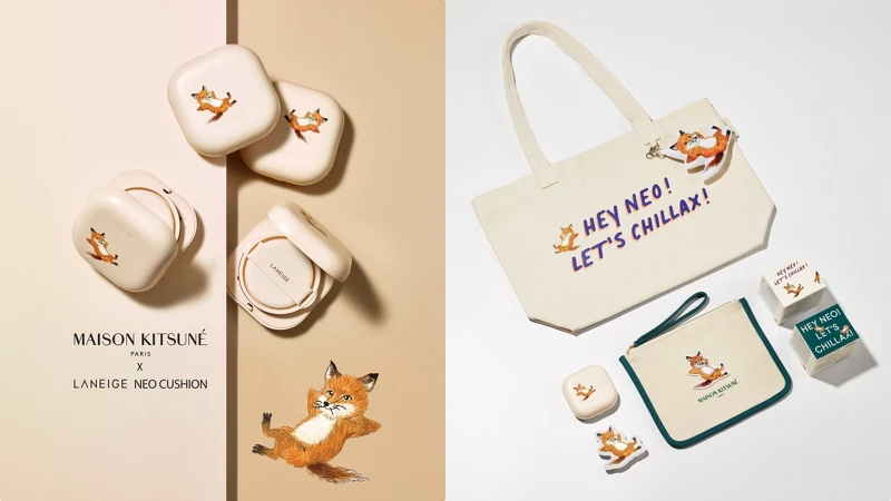 Laneige蘭芝Neo Cushion X Maison Kitsune 2021年首度聯名。