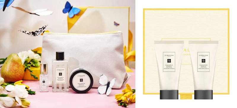 左為:英國梨與小蒼蘭奢華糅香旅行組NT2,800、右為:英國梨與小蒼蘭護手霜禮盒NT2,050 左為:英國梨與小蒼蘭奢華糅香旅行組NT2,800、右為:英國梨與小蒼蘭護手霜禮盒NT2,050