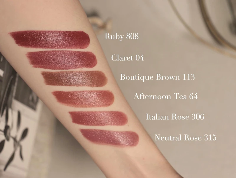 金緻緞光唇膏TOP 6主打色試色 金緻緞光唇膏TOP 6主打色試色