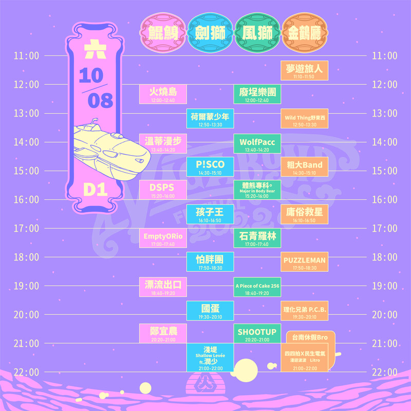2022浪人祭10/8演出卡司時間表 2022浪人祭10/8演出卡司時間表