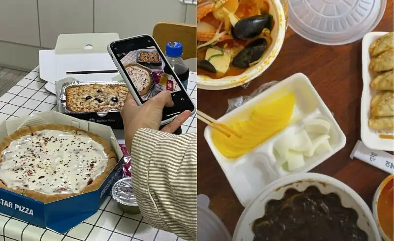 披薩&炸醬麵炒馬麵（圖／@ruofan21） 