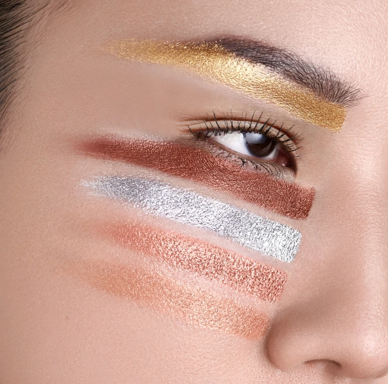 shu uemura植村秀創意無限眼影金屬蜜光顏色示意。