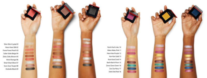資生堂摩霧單色眼影18色手部試色。