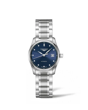 Longines 浪琴表巨擘系列 29毫米不鏽鋼鍊錶點鑽時標午夜藍女錶  Longines 浪琴表巨擘系列 29毫米不鏽鋼鍊錶點鑽時標午夜藍女錶