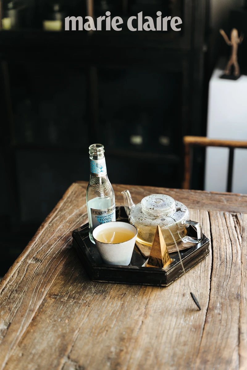 迎賓茶為 Tea Forté 茶液與通寧水調配的「茶通寧」。 迎賓茶為 Tea Forté 茶液與通寧水調配的「茶通寧」。