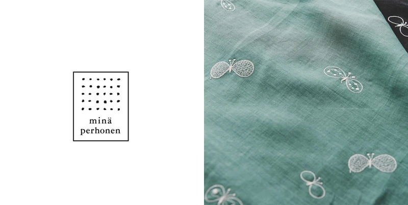 品牌選用芬蘭語中的「minä（我）」「perhonen（蝴蝶）」兩字，因此常可見到不料圖案有蝴蝶的樣式。（photo by @mina_perhonen.jp ）